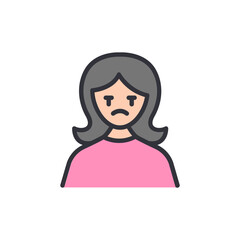 Iconic Illustration Of A Woman Displaying A Sense Of Unhappiness