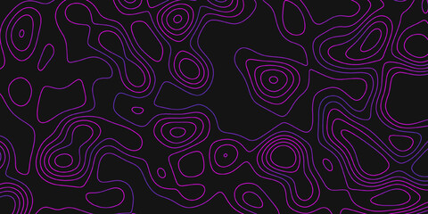 Colorful abstract contour lines on a dark background displaying intricate patterns and designs