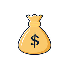 Money Sack Icon, Banking and Savings Concept