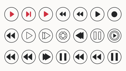 vector set of media symbols