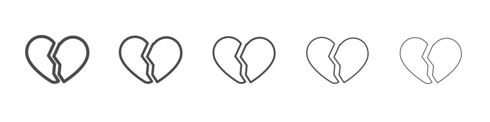 heart break icon simple isolated vector sign