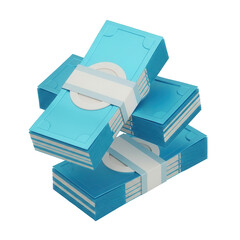 Cédulas Dinheiro Real Dolar Euro Cifrão Icon Azul e Branco Brilhante Elemento 3D Render PNG Transparente Banknotes Real Money Dollar Euro Dollar Sign