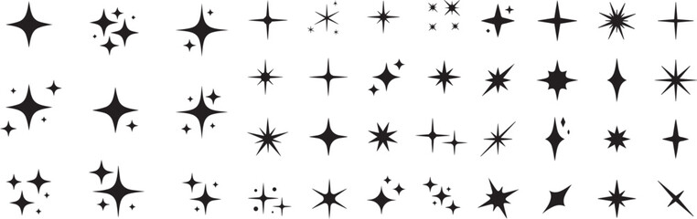 Obraz premium Collection of various sparkle and star graphic design elements.