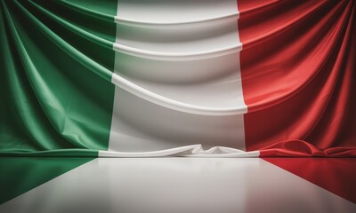 Flag of Italy in Red White Green Fabric