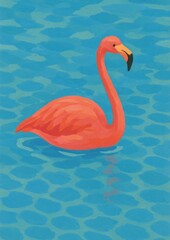 Fototapeta premium Vibrant flamingo in water