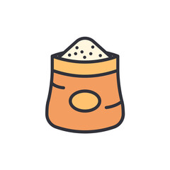 Illustration Of A Burlap Sack Overflowing With A Powdery Substance