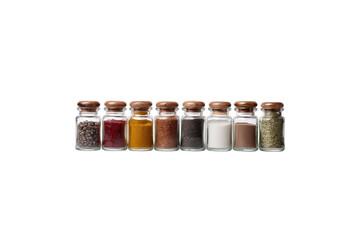 spice jars collection on transparent background