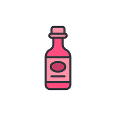 Charming Pink Beverage Bottle Design With A Simple Label Style