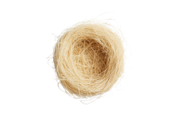 Studio shot of an empty bird nest isolated on white background PNG