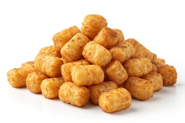 Classic Crispy Tater Tots &ndash; Golden-Brown Potato Bites on Pure White Background
