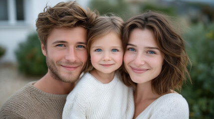 Joyful Adopted Girl Celebrating Family in a Garden