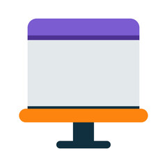 monitors with purple and yellow colors have a place for text on their screens