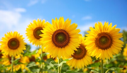 sunflower field in the summer