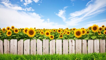 Obraz premium sunflower field and blue sky