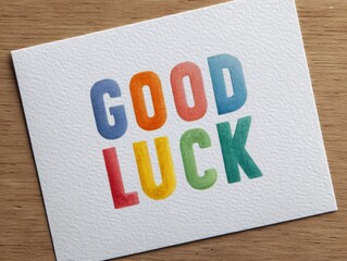 Colorful good luck birthday card design creative stationery bright environment artistic viewpoint inspirational concept