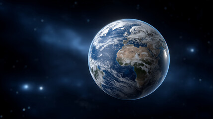 Fototapeta premium Vibrant Blue Earth in Cosmic Space