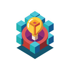 unique, minimal, 3d, idea icon, idea logo, vector files