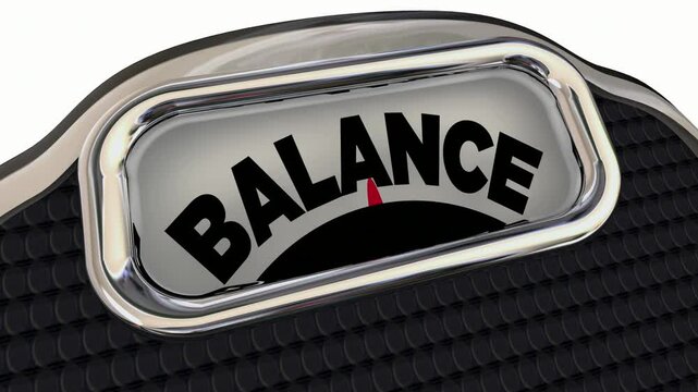 Balance Scale Weigh Good Health Peace Harmony Word 3d Animation