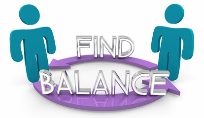 Find Balance Two People Compromise Negotiation Harmony 3d Illustration