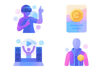 Virtual reality entertainment space with music and digital assets during an interactive event