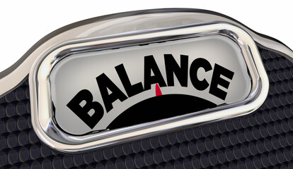 Balance Scale Weigh Good Health Peace Harmony Word 3d Illustration