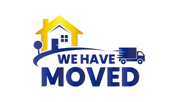 Professional Vector Template of a “We Have Moved” Logo with Emphasis on Clarity, Ideal for Corporate Communication, Emails, and Signage Designs - Powered by Adobe