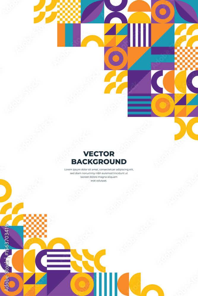 Aufkleber Geometric vector background with colorful shapes