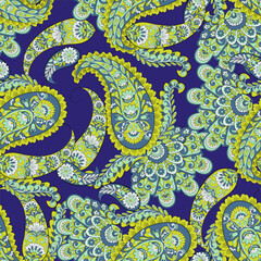 Vector textile print. Seamless Design for covers, fabrics, textiles, wrapping paper. Vector pattern Paisley Indian motifs and decorative floral elements