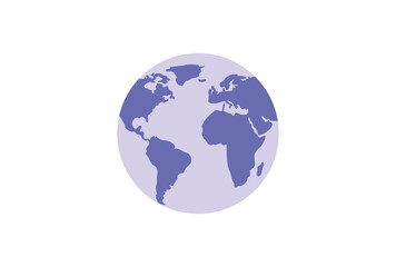 Minimalist world map symbol for global themes vector illustration.