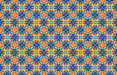 Mexican indian design with tribal ethnic themes on a geometric seamless background