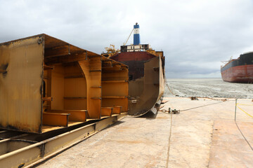 Inside of ship recycling industry of Bangladesh.This industry has made markable contributions to...