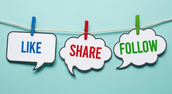 Like Share Follow Social Media Engagement Call to Action