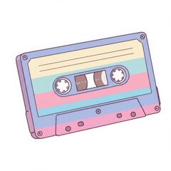 Obraz premium Pastel Colored Cassette Tape Illustration