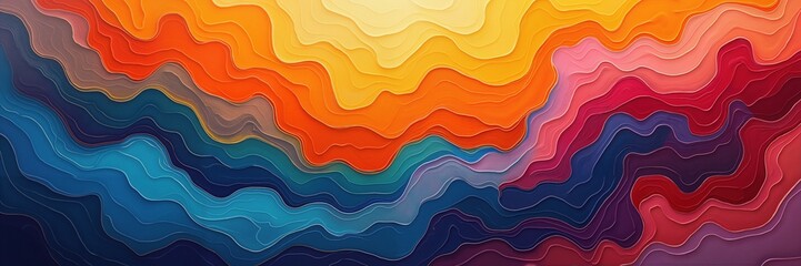 Fototapeta premium Vibrant abstract waves of color blend seamlessly, creating a stunning visual that inspires creativity and energy. Perfect for digital design, branding, or artistic projects.