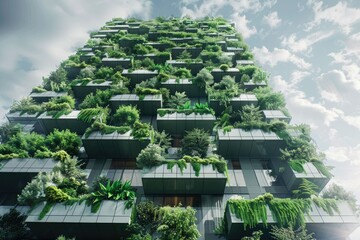Ultra Hd Image of EcoFriendly Building with Vertical Garden in Modern City