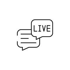 Live Chat icon design with white background stock illustration