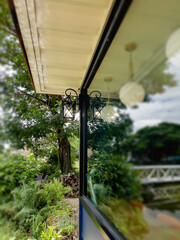 Exterior decoration and furniture at out door of cafe coffee shop