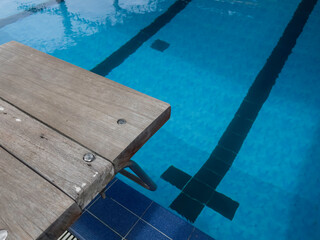 Indoor swimming pool in the summer