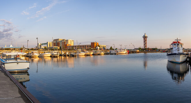 panorama of dobbins landing in Erie PA