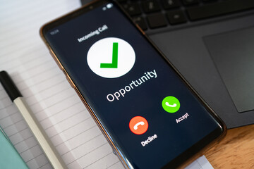 Concept of new opportunity call on your life.