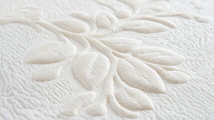 Obraz premium Close-Up View of Elegant Textured Fabric with Leaf Pattern for Home Decor, Upholstery, and Fashion Design Inspirations