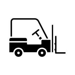 Black forklift truck on white background    