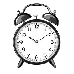 Black Alarm Clock Showing Two Oclock White Face black clock