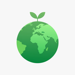 Green Earth Growth Icon - Environmental Conservation
