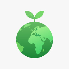 Green Earth Growth Icon - Environmental Conservation