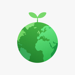 Green Earth Growth Icon - Environmental Conservation