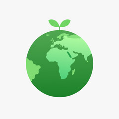 Green Earth Growth Icon - Environmental Conservation