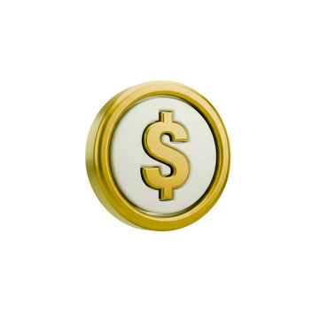 C&eacute;dulas Dinheiro Real Dolar Euro Cifr&atilde;o Icon Amarelo Dourado e Branco Brilhante Elemento 3D Render PNG Transparente