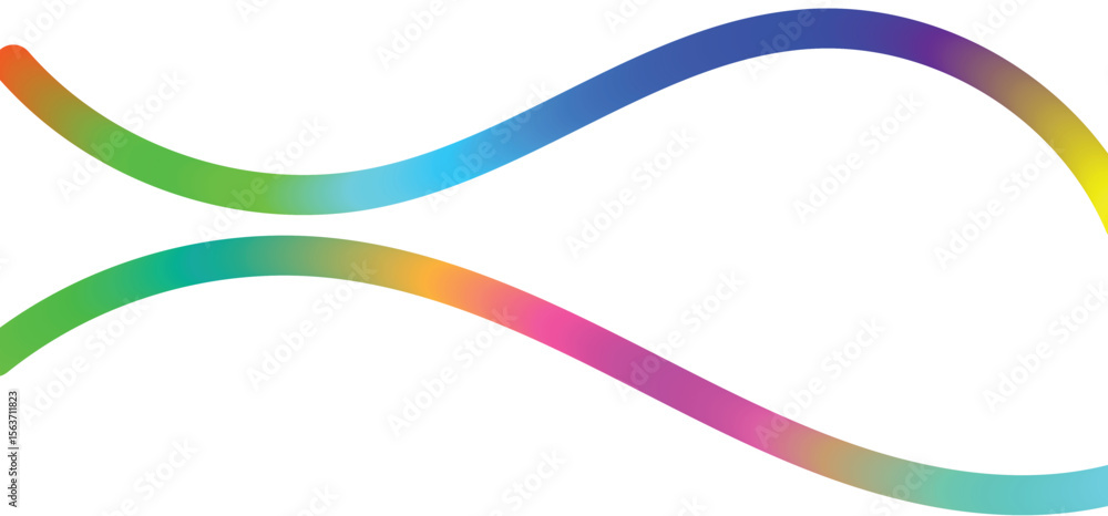Fototapete abstract background with gradient color wave pattern. 3d wavy rainbow lines. vector geometric design