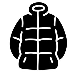 Black and white puffer jacket vector illustration, winter clothing design element